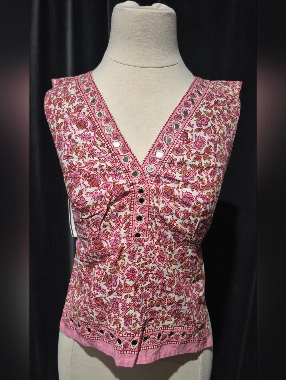Floral Pink V-Neck Sleeveless Camisole (Box B)